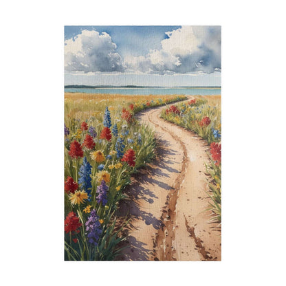 Serene Landscape Puzzle, Winding Dirt Path with Wildflowers and Clear Water, Nature-Inspired Jigsaw Game for Puzzle Enthusiast, Mindful 1014 pcs (Vertical) Puzzle The Puzzle Chest