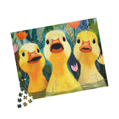 Three Yellow Ducklings Puzzle 110/252/520/1014 Piece | Cute Farm Animal Jigsaw 520 pcs (Horizontal) Puzzle The Puzzle Chest