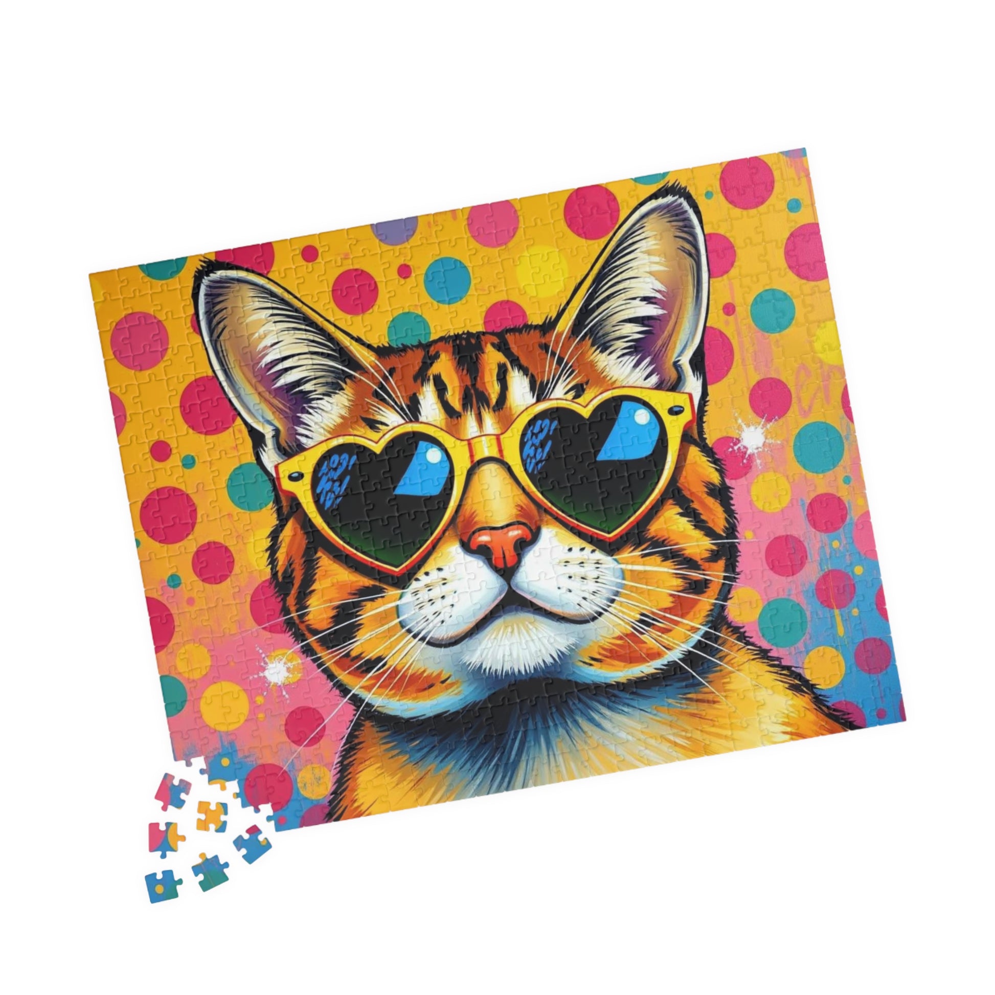 Pop Art Cat Puzzle - Fun Colorful Animal Art Jigsaw for Puzzle Lover, Family Game Night, Gift for Cat Owner, Creative Home Entertainment Puzzle The Puzzle Chest