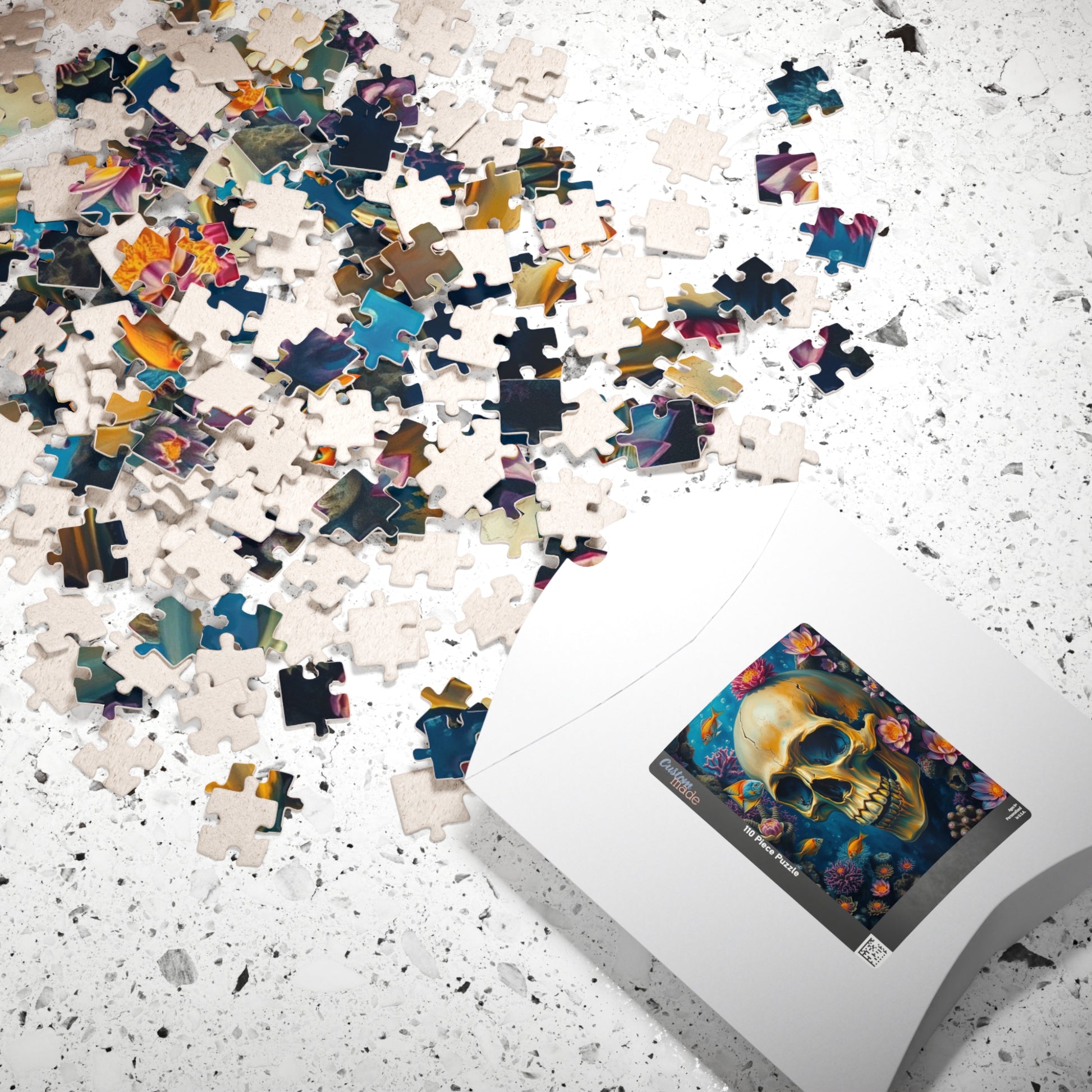 Skull Ocean Puzzle, Unique Skull Artwork, 110-1014 Piece Gothic Adult Jigsaw Game, Gift for Puzzle Enthusiast, Perfect Home Entertainment Puzzle The Puzzle Chest