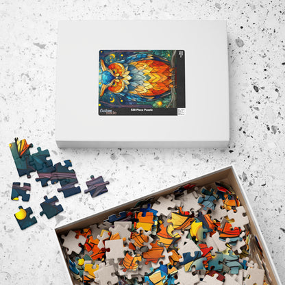 Stained Glass Style Owl Puzzle | 110/252/520/1014 Piece Colorful Owl Jigsaw Puzzle The Puzzle Chest