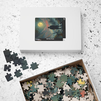 Mystical Moonlight Puzzle, Lone Traveler Overlooking Valley of Ruins, Gothic Art Jigsaw Game, Puzzle Lover Gift, Family Activity Solo Fun Puzzle The Puzzle Chest