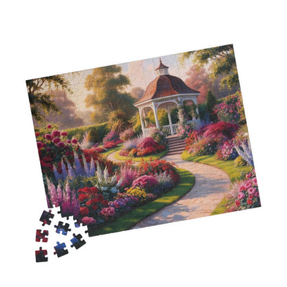 Garden Gazebo Puzzle - 110, 252, 520, 1014-piece Floral Landscape Jigsaw Game, Family Activity, Best Nature Lover Gift, Hobby Puzzle The Puzzle Chest