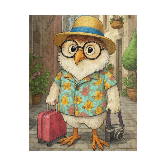 Chicken Traveler Jigsaw Puzzle, Cartoonish Bird Game for Adults, Gift for Holidays Birthdays, Family Time, Farm Animal Lovers, Brain Teaser 520 pcs (Vertical) Puzzle The Puzzle Chest