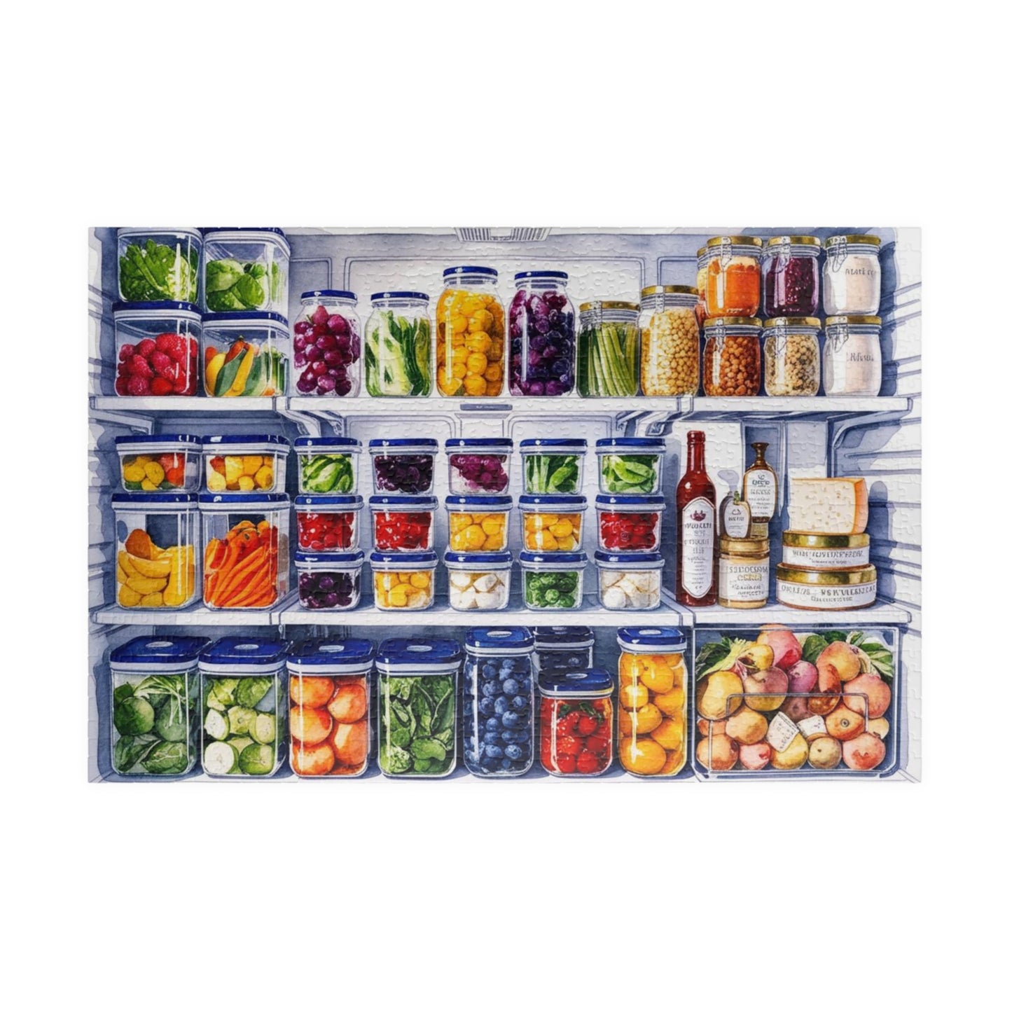 Refrigerator Jigsaw Puzzle, Kitchen Fridge Home Decor Framed Wall Art, Game Night Family Activity, Foodie Enthusiasts Puzzle Lovers 1014 pcs (Horizontal) Puzzle The Puzzle Chest