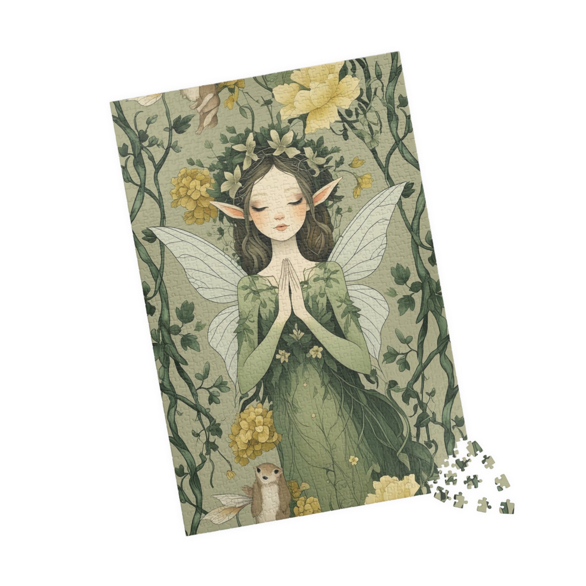 Delicate Fairy Vintage Jigsaw Puzzle Game with Cascading Flowers, Best for Gifting on Birthday, Puzzle Lover, Stress Relief Leisure Activity Puzzle The Puzzle Chest