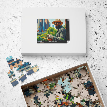 Black Man Gardening Jigsaw Puzzle, African American Art, Nature Scene, Afrocentric Gift for Friend, Creative Activity, Home Entertainment Puzzle The Puzzle Chest