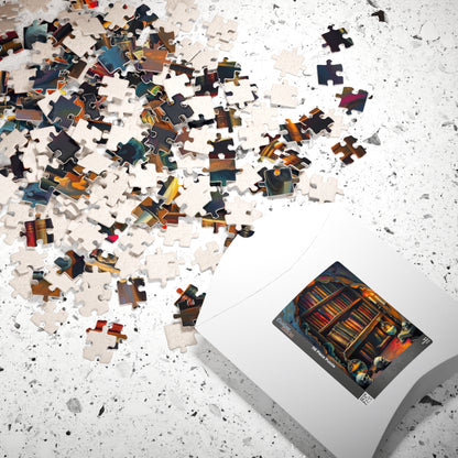 Mystical Bookshelf Puzzle - Enchanting Halloween Jigsaw Puzzle for Adult Gift for Book Lover, Therapeutic Fun Family or Solo Game