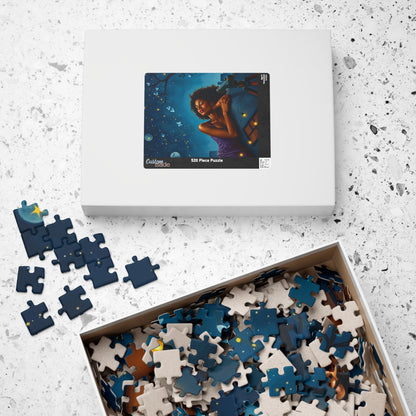 African American Woman Jigsaw Puzzle, Starry Night Scene, Black Art, Black Girl Puzzle, Perfect Gift for Black People, Family or Solo Fun Puzzle The Puzzle Chest