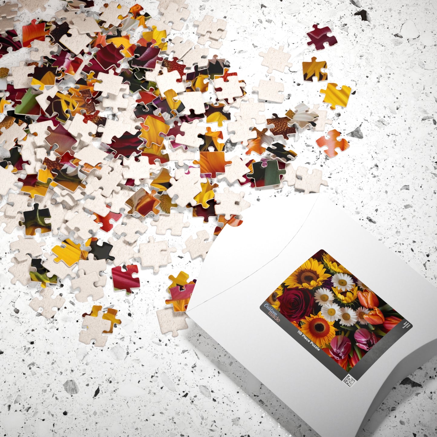 Chaotic Floral Jigsaw Puzzle, Vibrant Flower Collage Art, Gift for Garden Lover and Puzzle Enthusiast, Family Game Night, 110-1014 Piece Puzzle The Puzzle Chest