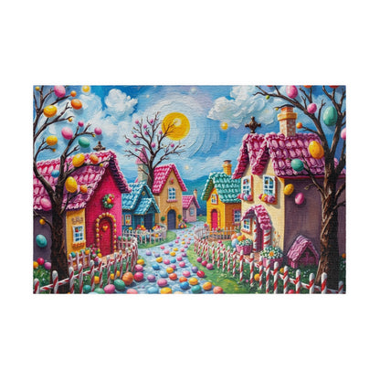 Candy Village Jigsaw Puzzle, Whimsical 110/252/520/1014-piece Easter Game for Adult Home Entertainment, Puzzle Lover Gift for Friends 1014 pcs (Horizontal) Puzzle The Puzzle Chest