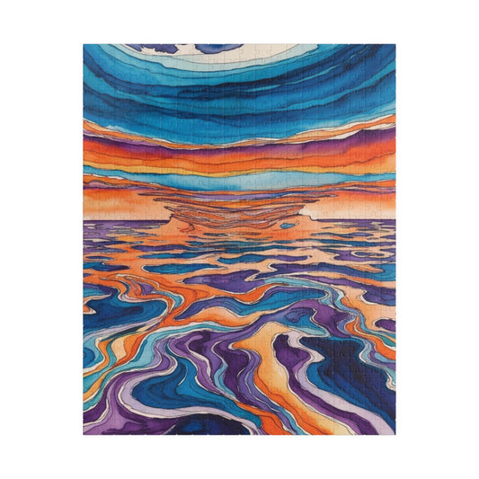 Dreamlike Surrealist Puzzle, Blended Ocean and Sky in Vivid Colors Jigsaw Game (110-1014-piece), Modern Abstract Art, Unique Giftable Puzzle 520 pcs (Vertical) Puzzle The Puzzle Chest