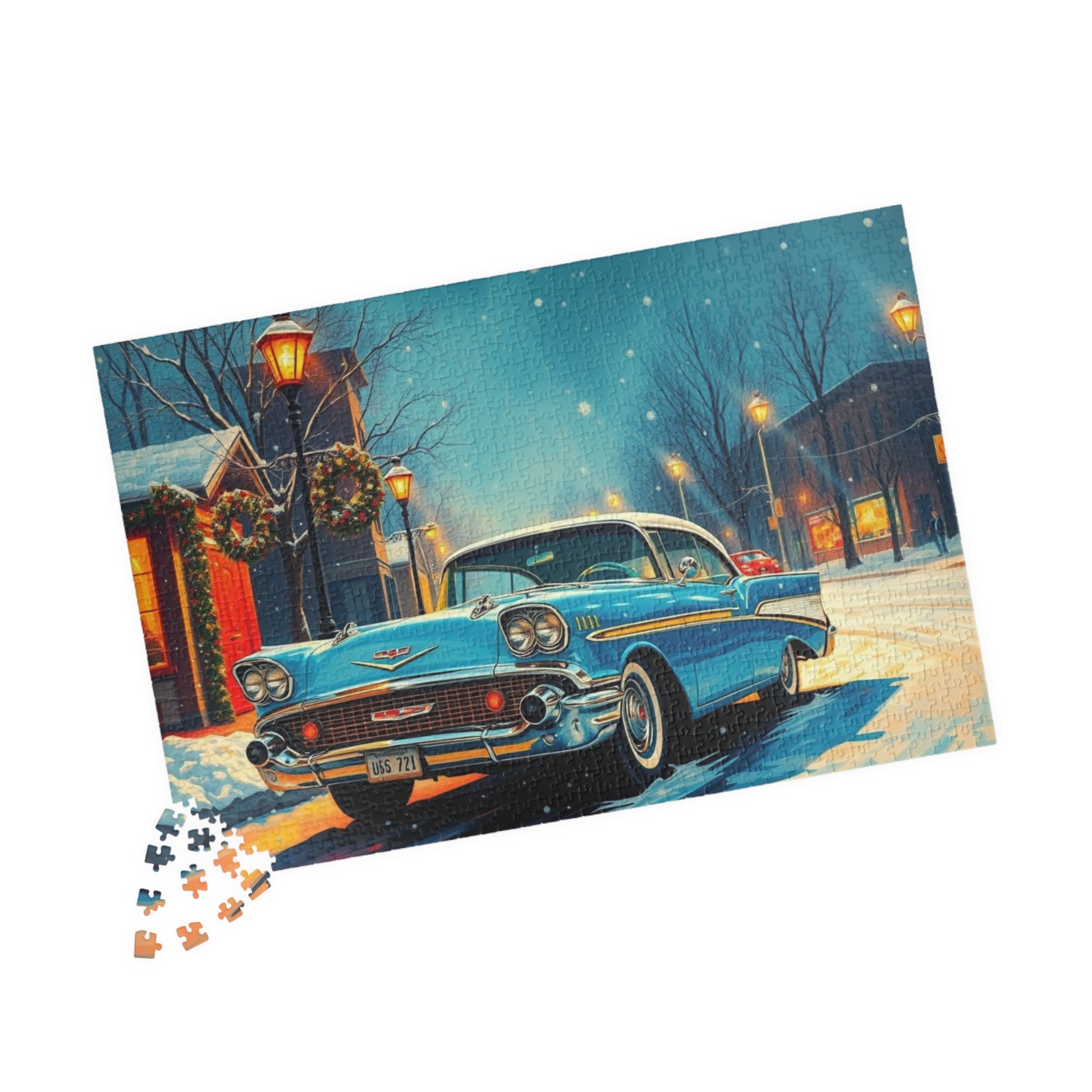 Vintage Car Puzzle - Retro 1957 Bel Air Jigsaw Game Puzzle The Puzzle Chest