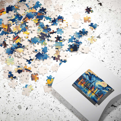 Manhattan City Skyline at Night Jigsaw Puzzle – Urban Landscape Brain Teaser Game for Adults & Teens Puzzle The Puzzle Chest