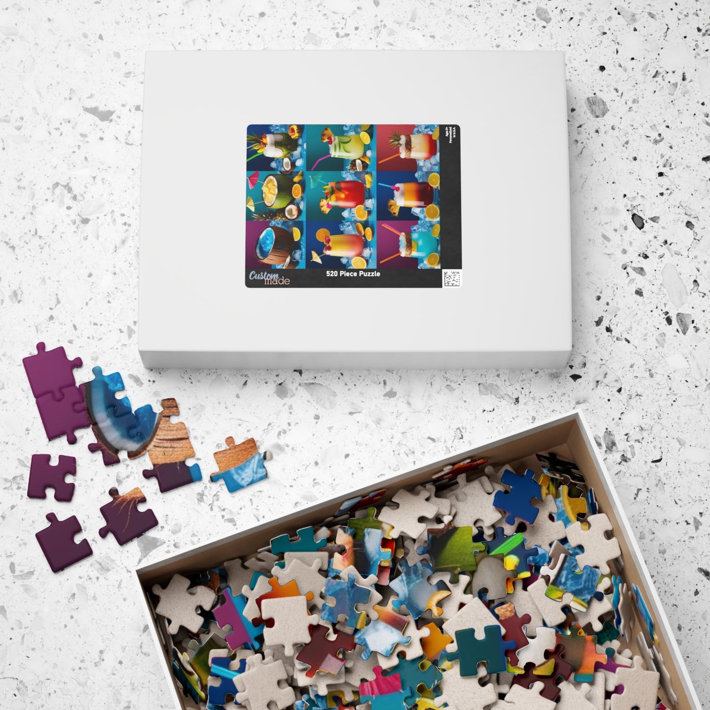 Tropical Drink Collage Puzzle, Relaxing Jigsaw Game for Adults, Solo Fun Quiet Leisure Activity, Colorful Cocktails Gift for Puzzle Lovers Puzzle The Puzzle Chest