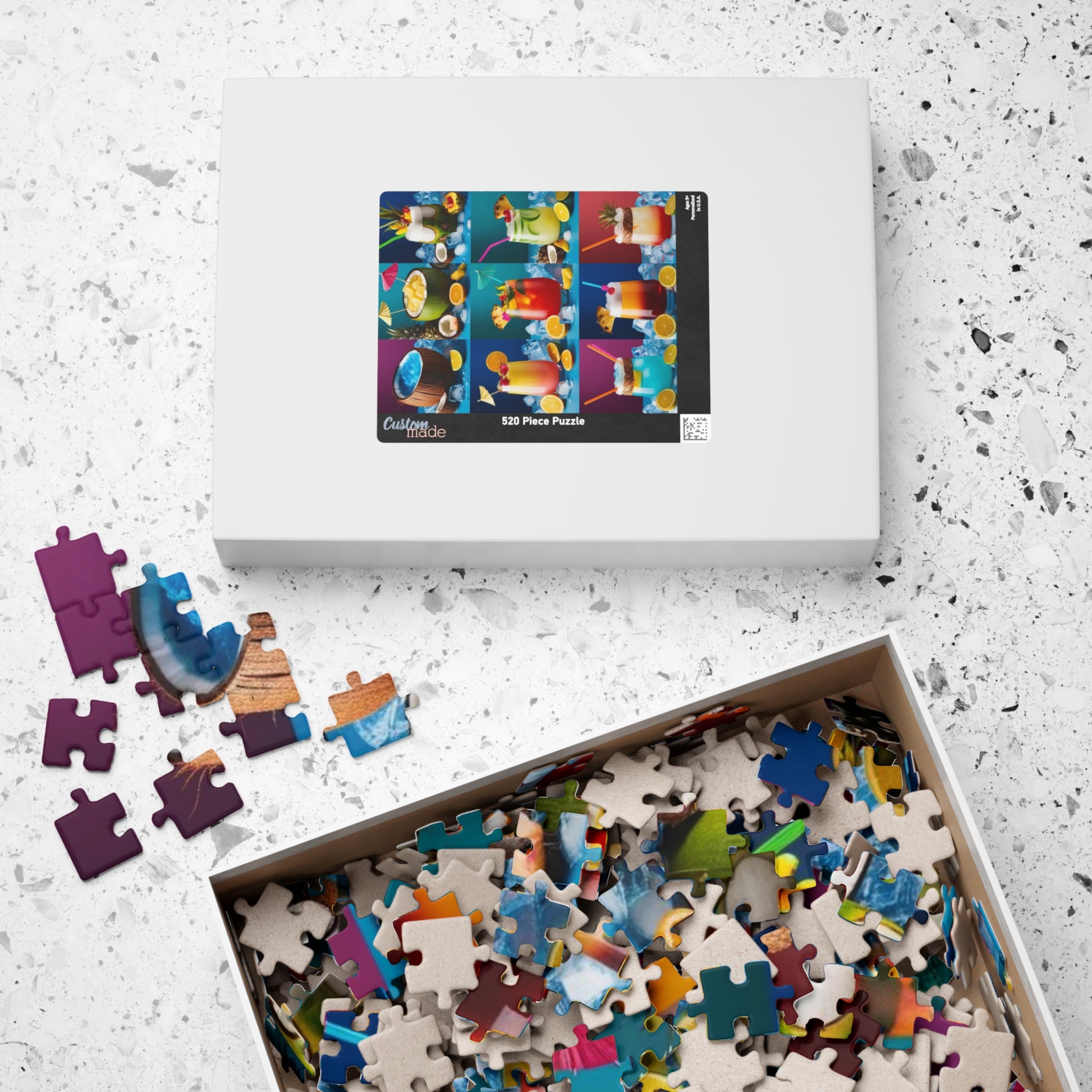 Tropical Drink Collage Puzzle, Relaxing Jigsaw Game for Adults, Solo Fun Quiet Leisure Activity, Colorful Cocktails Gift for Puzzle Lovers Puzzle The Puzzle Chest