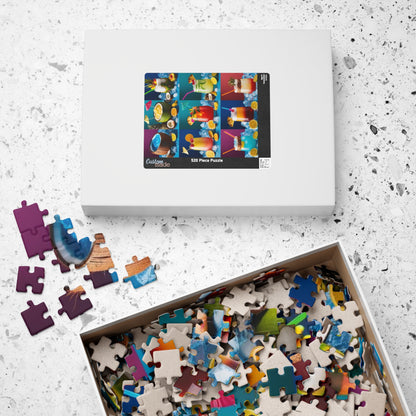 Tropical Drink Collage Puzzle, Relaxing Jigsaw Game for Adults, Solo Fun Quiet Leisure Activity, Colorful Cocktails Gift for Puzzle Lovers Puzzle The Puzzle Chest