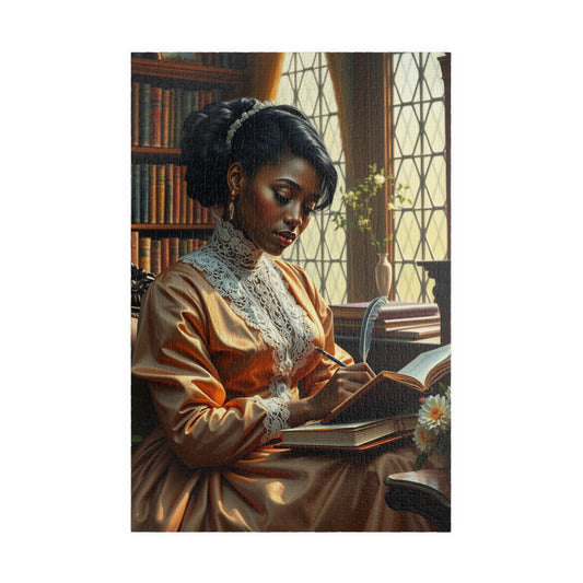 African American Woman Puzzle, Victorian Era Black Woman Reading Jigsaw, Family Game Night, Relaxing Activity, Black History Month Gift
