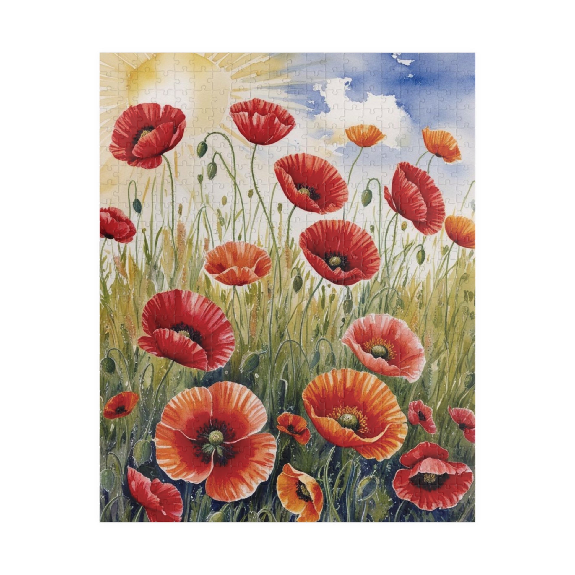 Poppy Field Jigsaw Puzzle, Impressionist Style Summer 110-1014 Piece Tabletop Game, Mindfulness Birthday Holiday Gift for Friends 520 pcs (Vertical) Puzzle The Puzzle Chest