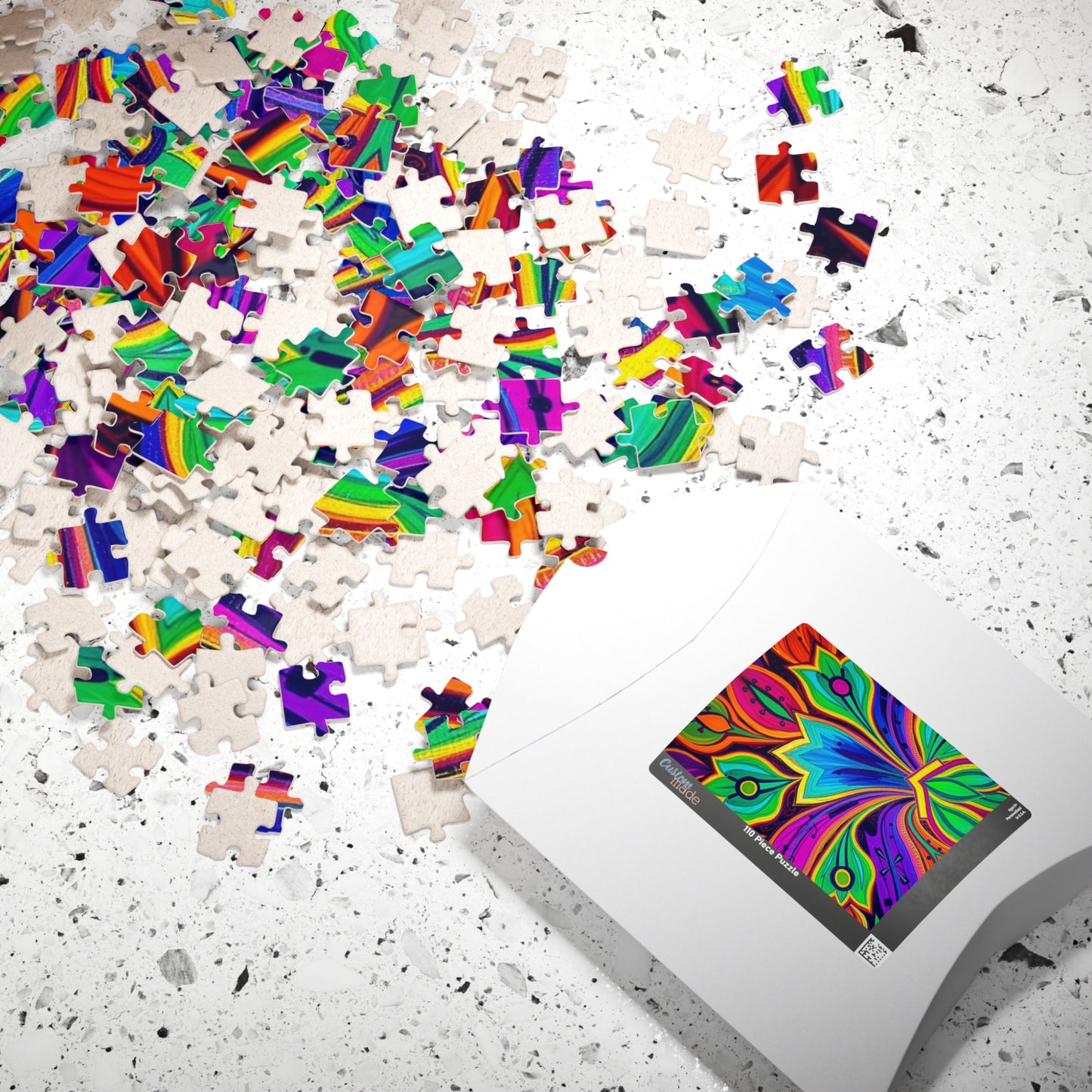 Colorful Floral Jigsaw Puzzle - Abstract Flower, Fun Home Activity, Puzzle Lover Gift for Adult, Family Game Night, Brain Teaser Puzzle The Puzzle Chest