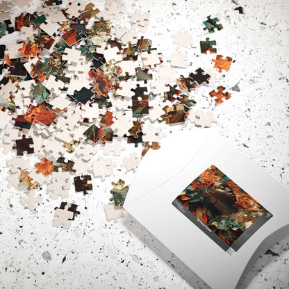 African American Cultural Heritage Jigsaw Puzzle - Afrocentric Black Woman Portrait with Earth Tones Puzzle The Puzzle Chest