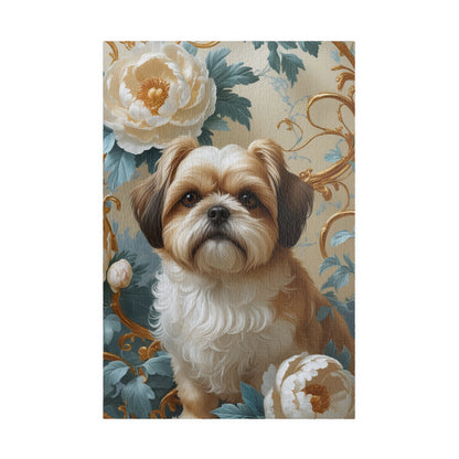 Jigsaw Puzzle - William Morris-Inspired Design with Shih Tzu and Peonies, 110, 252, 520, 1014-piece, Mind Teaser Brain Game Family Fun, Gift