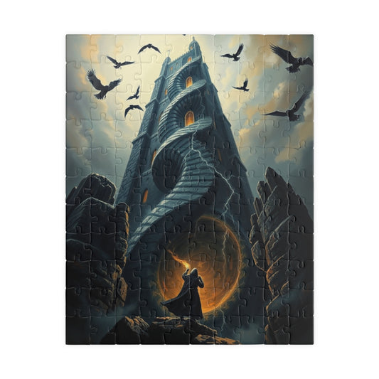 Gothic Tower Puzzle - 110/252/520/1014-Piece Jigsaw Game for Adults, Fantasy Art, Unique gift, Family Fun Indoor Activity, Brain Teaser 110 pcs (Vertical) Puzzle The Puzzle Chest