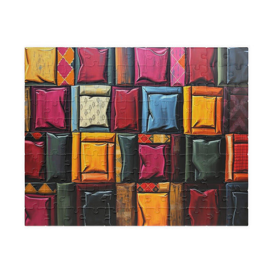 Colorful Decorative Pillow Puzzle, Cozy Home Decor Puzzle for Family Fun, Gift for Puzzle Lovers, Mindful Entertainment 110-1014 Pieces 110 pcs (Horizontal) Puzzle The Puzzle Chest