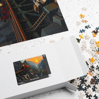 Scenic Steampunk Train Adventure Puzzle, Enchanting Landscape Jigsaw for Family Fun, Gifts for Train Lovers, Home Entertainment Brain Teaser Puzzle The Puzzle Chest