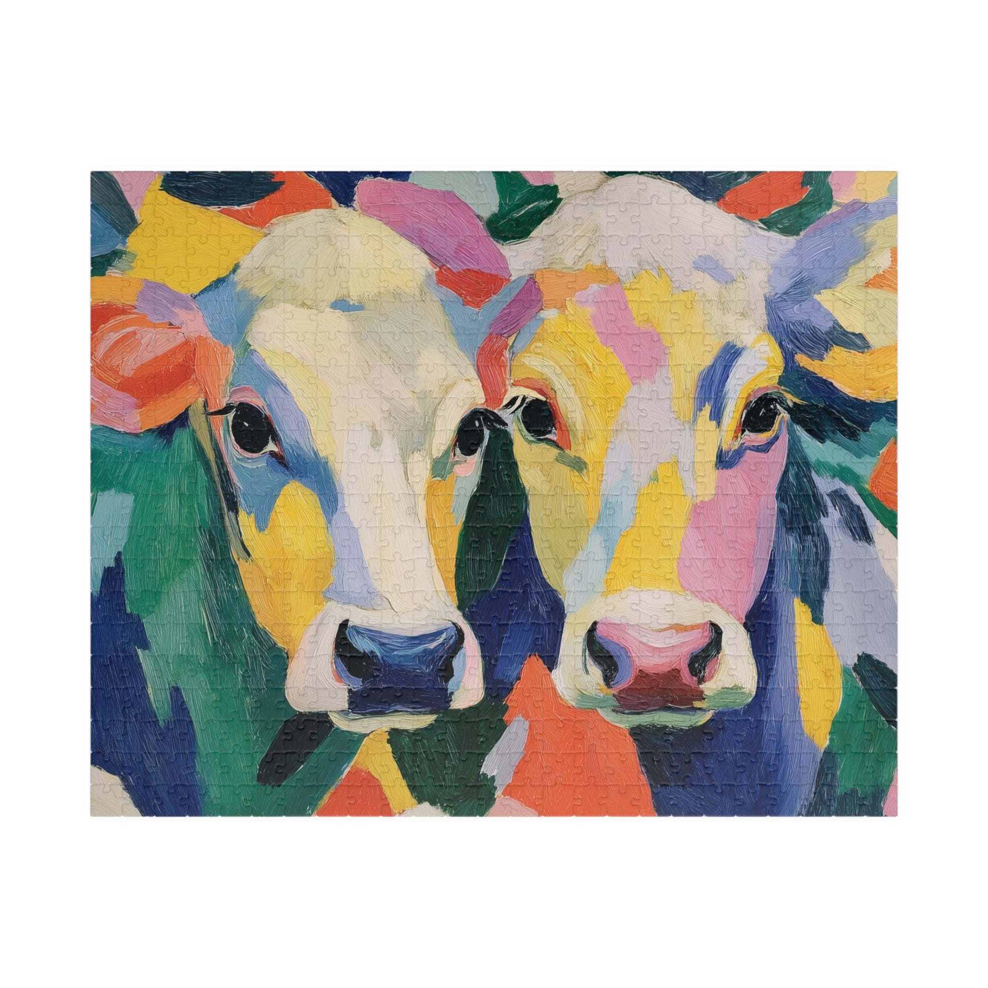 Colorful Cow Portrait Puzzle | Abstract Farm Animal Jigsaw 110-1014 Pieces Puzzle The Puzzle Chest