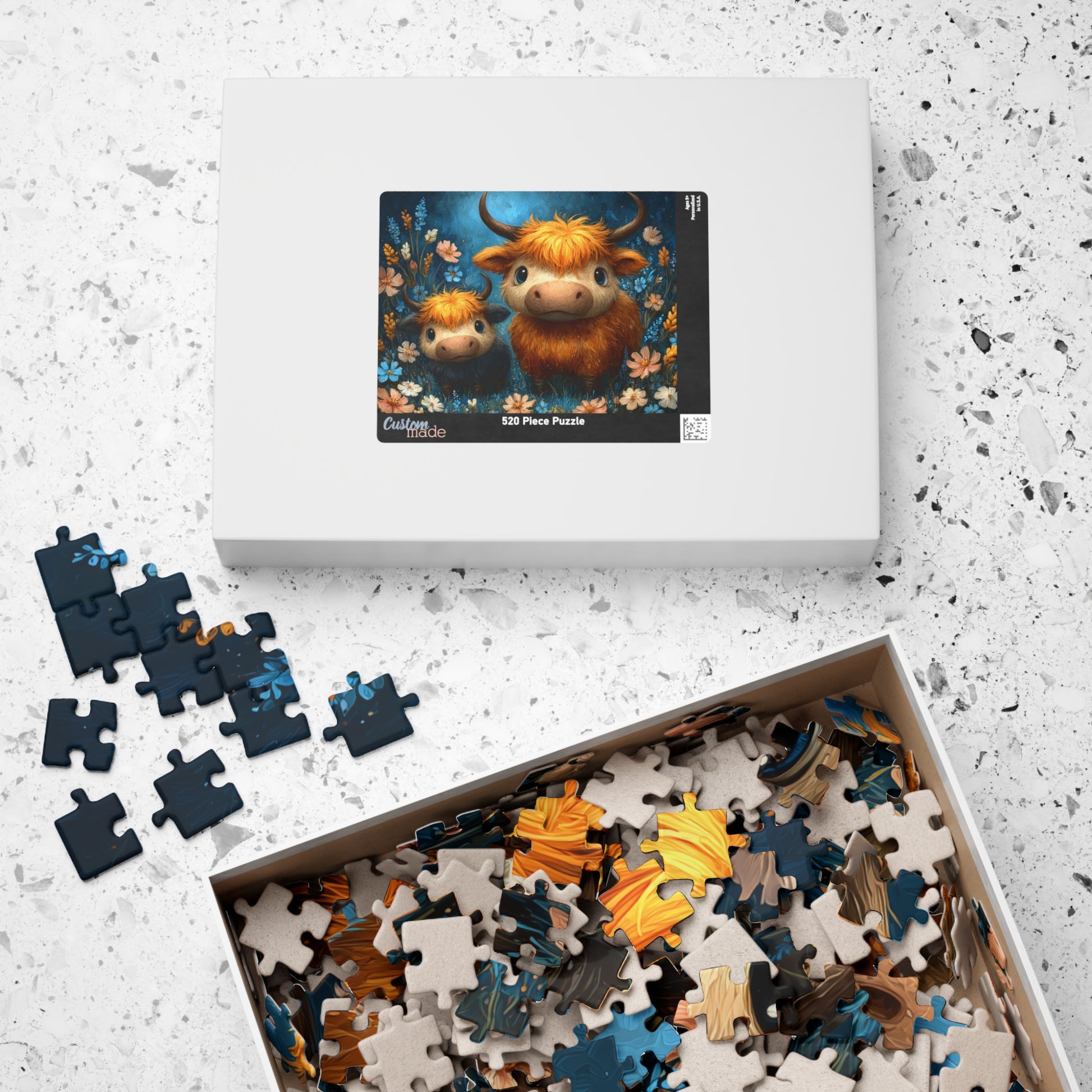 Highland Cow Family Puzzle 110-1014 Piece | Cute Highland Cattle Jigsaw Puzzle The Puzzle Chest
