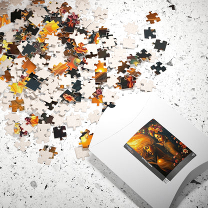 Black Woman Jigsaw Puzzle, Cosmic Floral Black Art, African American Family Game Brain Teaser Mindfulness Activity, Afrocentric Gift Friend Puzzle The Puzzle Chest
