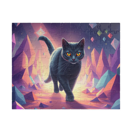 Mystical Cat Puzzle, Colorful Cat Jigsaw, Cat Lover Gift, Unique Home Decor, Family Game Night 110 pcs (Horizontal) Puzzle The Puzzle Chest