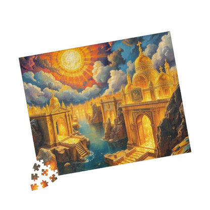 New Jerusalem Jigsaw Puzzle, Shining City of Gold and Crystal, Faith-Based Tabletop Game, Religious Theme, Mindfulness Activity, Giftable