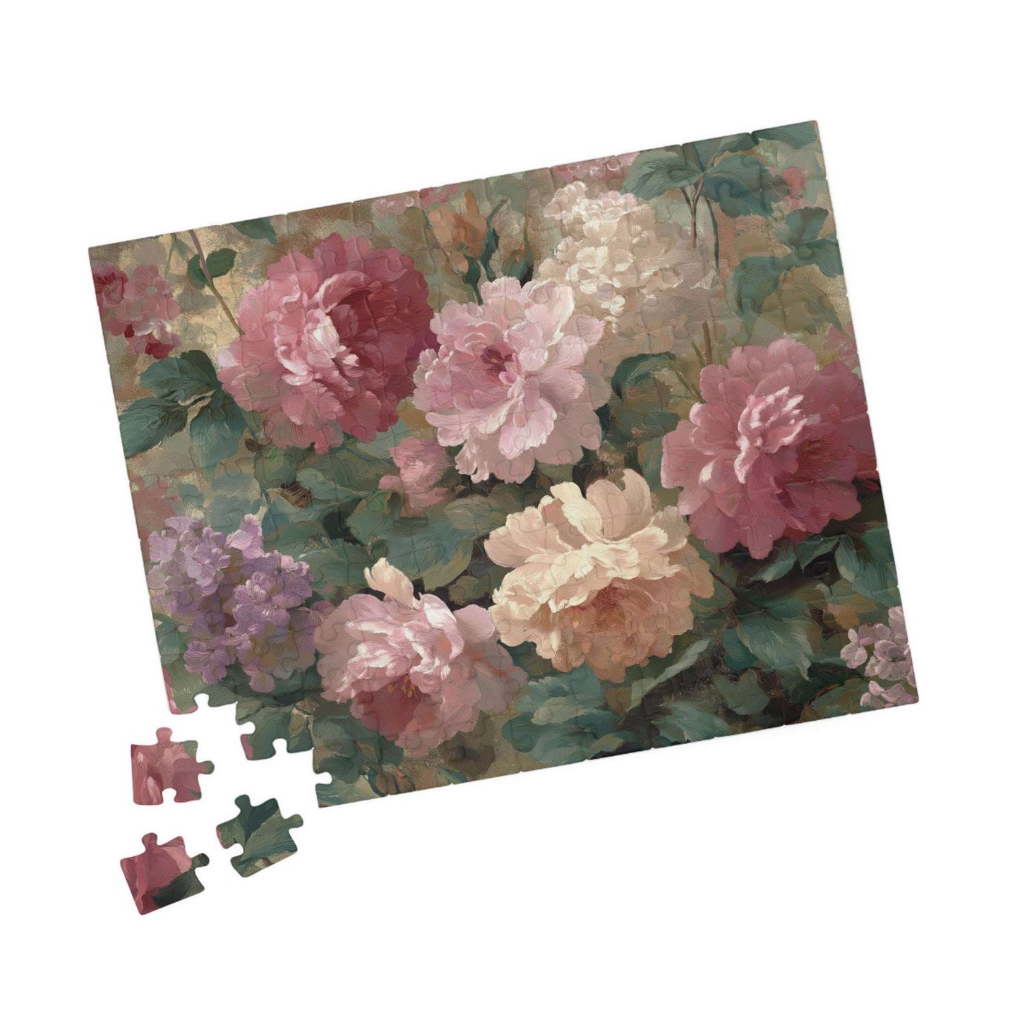 Floral Vintage Roses Puzzle – Botanical Jigsaw Puzzle