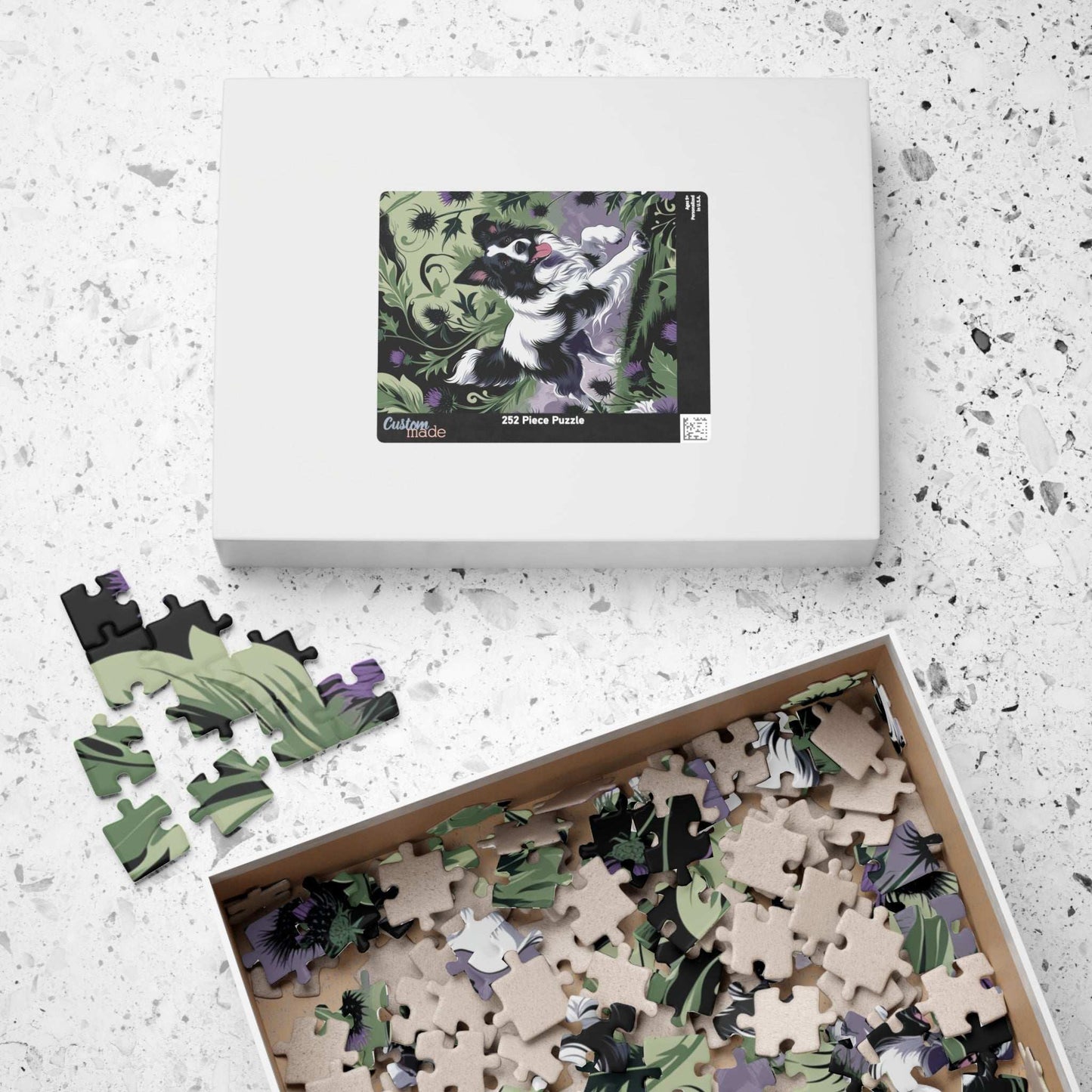 Vintage Border Collie Jigsaw Puzzle, 110 252 520 1014-Piece, Brain Teaser, Gift for Dog Lover Puzzle Enthusiast, Quiet Home Entertainment Puzzle The Puzzle Chest