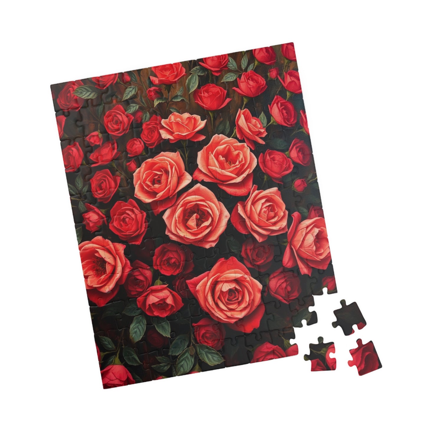 Elegant Rose Puzzle, Red Flowers Jigsaw Game for Adults, Relaxing Hobby, Gift for Garden Lovers, Puzzle Fans and Art Enthusiast, Family Fun Puzzle The Puzzle Chest