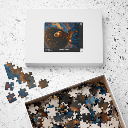 Cosmic Beauty Puzzle - African American Woman, Celestial Afrocentric Artwork, Black Art Mindfulness Game, Gift for Puzzle Lover, Family Fun Puzzle The Puzzle Chest