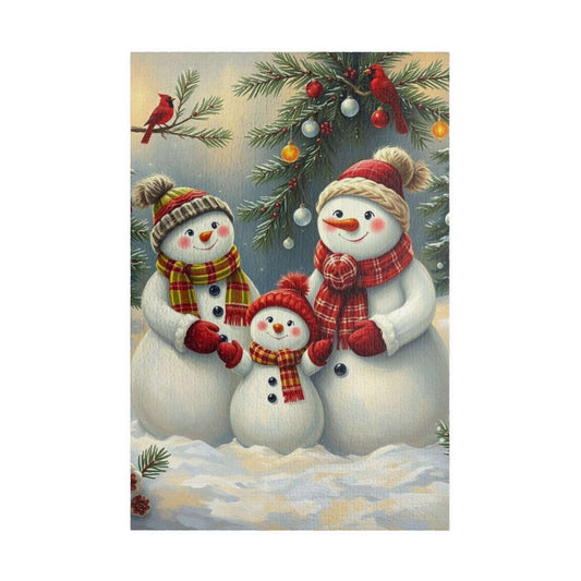 Snowman Family Jigsaw Puzzle for Adults, 110/252/520/1014-piece Christmas Puzzle