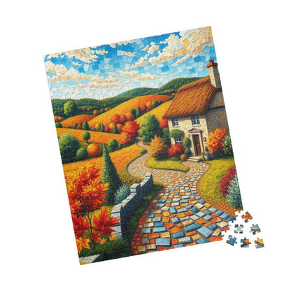 Autumn Landscape Mosaic Puzzle - 110/252/520/1014-Piece, Ideal for Family Game Night, Cozy Fall Decor, Nature Lover Gift, Relaxing Activity Puzzle The Puzzle Chest