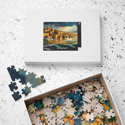 Great Biblical Flood Jigsaw Puzzle, Faith-Based Towering Waves and Rising Water Scene Tabletop Game for Adult Christians, Mindfulness Gift