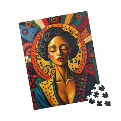 Artistic Black Woman Puzzle, Colorful Meditation Art Jigsaw, Puzzle Gift for Friend, Family Game Nights, Mindfulness Activity Puzzle The Puzzle Chest