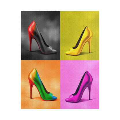Fashionable High Heel Shoe Puzzle - Colorful Footwear Fun, Gift for Shoe Lovers, Family Game Night, Womens Day, Unique LGBTQ+ Art Print