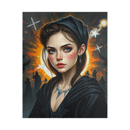 Mystical Woman Portrait Puzzle, Gothic Fantasy Art Jigsaw for Adults, Perfect Holiday Gift for Puzzle Lover, Family Activity or Solo Fun 520 pcs (Vertical) Puzzle The Puzzle Chest