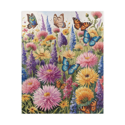 Butterfly Garden Puzzle - Field of Wildflowers and Butterflies, 110-1014 Piece Jigsaw Puzzle, Nature Scene Fun Family Activity, Fun 110 pcs (Vertical) Puzzle The Puzzle Chest
