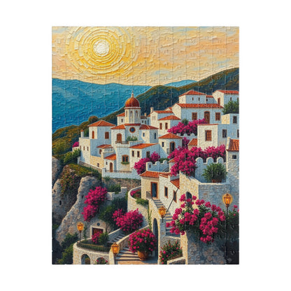 Mediterranean Village Jigsaw Puzzle - Mosaic Design, Tabletop Game for Family Activity, Mental Exercise, Quiet Pastime, Puzzle Lover Gift 252 pcs (Vertical) The Puzzle Chest