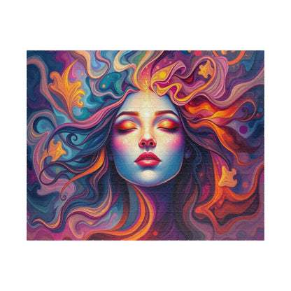 Abstract Face Jigsaw Puzzle (110-1014 Piece), Surreal Portrait of Swirling Colorful Geometric Patterns, Creative Hobby, Best Unique Gift 520 pcs (Horizontal) Puzzle The Puzzle Chest