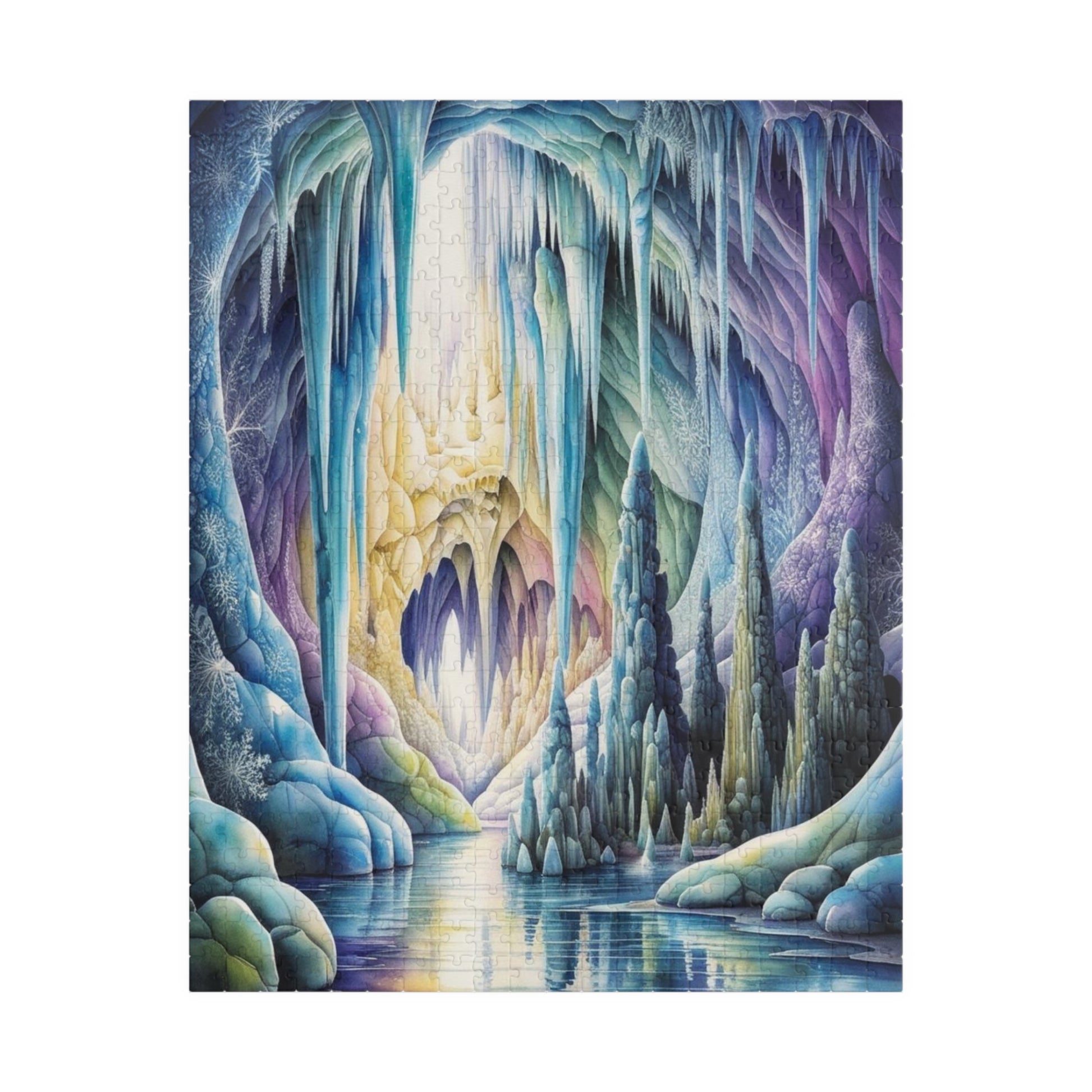Ice Cave Trippy Puzzle | 110-1014 Piece Fantasy Jigsaw Game for Adult | Challenging Puzzle Perfect for Cozy Night, Family Bonding, and Gifts 520 pcs (Vertical) Puzzle The Puzzle Chest