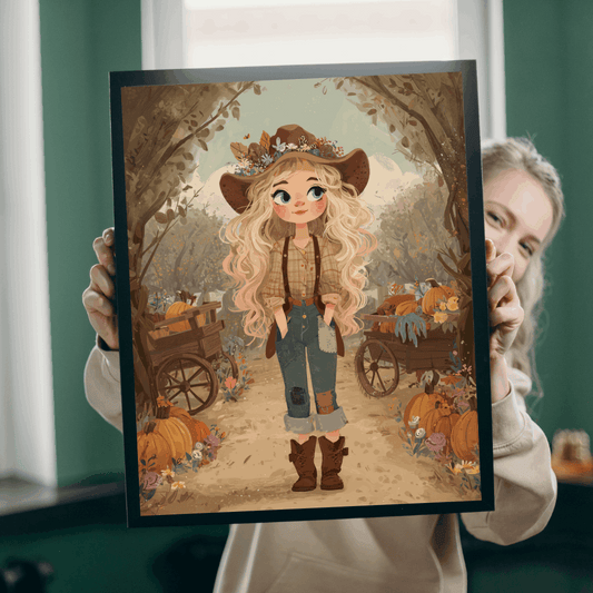 2010s Autumn Cowgirl Jigsaw Puzzle - Hipster Orchard, Fall Theme Game for Family Game Night, Puzzle Lover Gift for Halloween & Thanksgiving Puzzle The Puzzle Chest