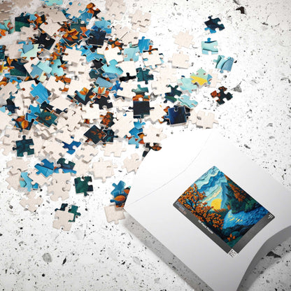 Mosaic Autumn Sunrise Landscape Jigsaw Puzzle, Fun Family Activity, Gift for Nature Enthusiasts Puzzle The Puzzle Chest